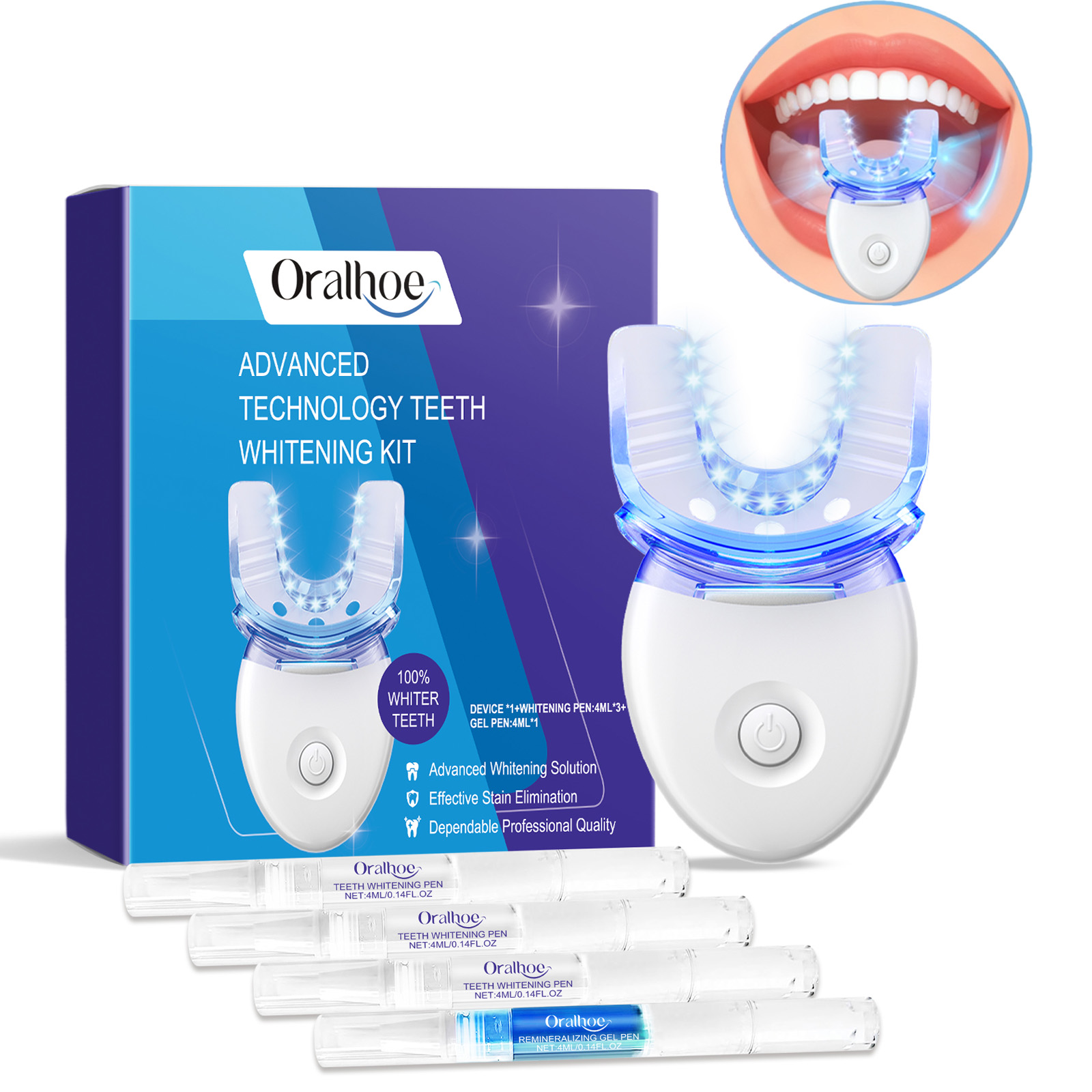 Teeth Whitening Clinic - Profesyonel Diş Beyazlatma LED Işık Kiti,